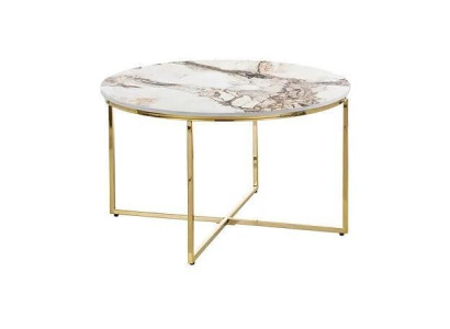 Coffee table modern Living room furniture minimalist metal table top beige new